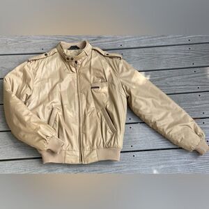 Vintage Members Only Tan Cream Bomber Jacket  Size 40 (S)